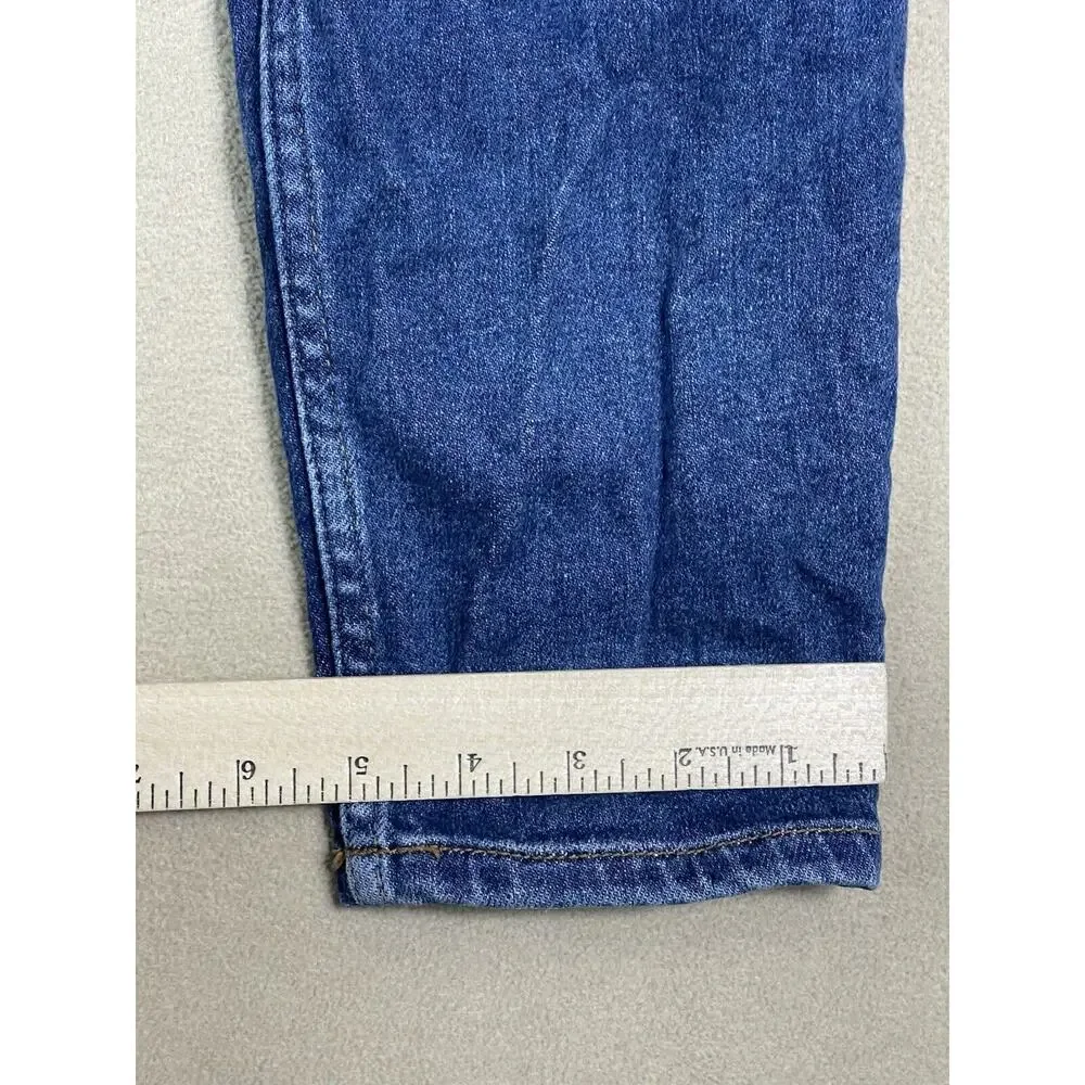 RE/DONE Jeans Womens 28 Blue 90s‎ High Rise Ankle Crop Button Fly Stretch Denim